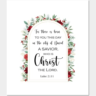 Luke 2 11 Christmas bible quote Posters and Art